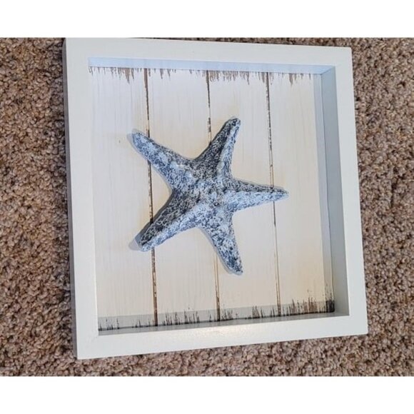 New Beach Decor Starfish Wall Art (Framed Set of 3) Coastal 3D Seashell - Picture 4 of 4